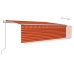 Toldo automático persiana LED sensor viento naranja marrón 5x3m