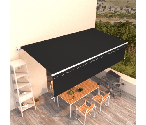 Toldo retráctil manual con persiana antracita 6x3 m