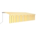 Toldo retráctil manual con persiana y LED amarillo blanco 6x3 m