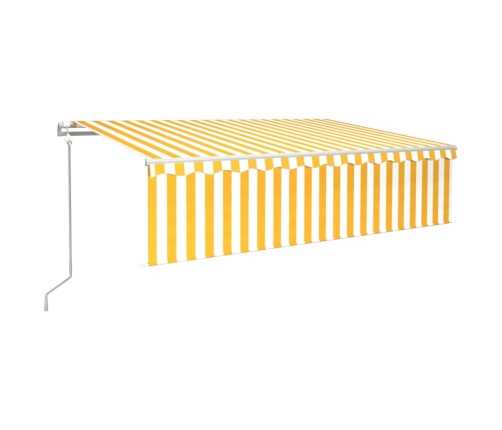 Toldo automático retráctil con persiana amarillo y blanco 6x3 m