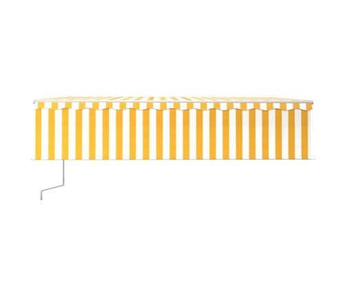 Toldo automático retráctil con persiana amarillo y blanco 6x3 m