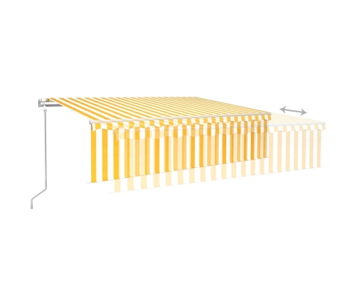 Toldo automático retráctil con persiana amarillo y blanco 6x3 m