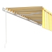 Toldo automático retráctil con persiana amarillo y blanco 6x3 m