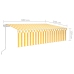 Toldo automático retráctil con persiana amarillo y blanco 6x3 m