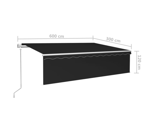 Toldo automático retráctil con persiana 6x3 m antracita