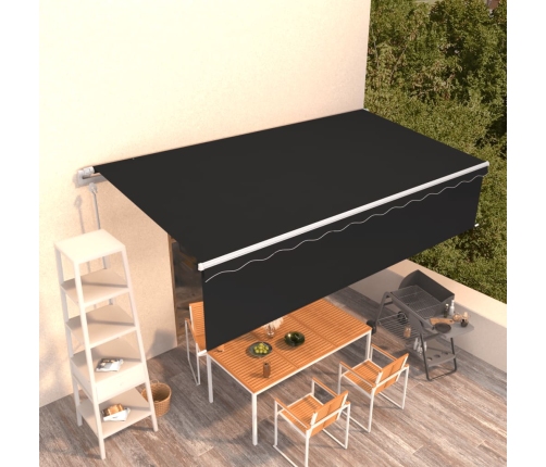 Toldo automático retráctil con persiana 6x3 m antracita