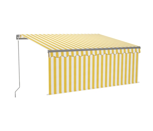 Toldo manual retráctil con persiana LED amarillo blanco 3x2,5m