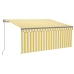 Toldo manual retráctil con persiana LED amarillo blanco 3x2,5m