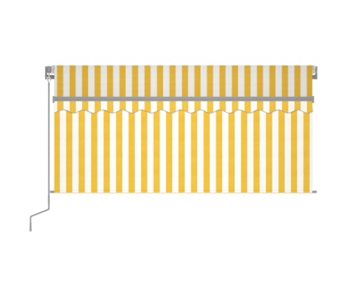 Toldo manual retráctil con persiana LED amarillo blanco 3x2,5m