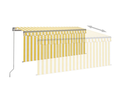 Toldo manual retráctil con persiana LED amarillo blanco 3x2,5m