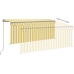 Toldo manual retráctil con persiana LED amarillo blanco 3x2,5m