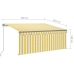 Toldo manual retráctil con persiana LED amarillo blanco 3x2,5m