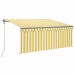 Toldo automático retráctil con persiana amarillo blanco 3x2,5m