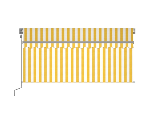 Toldo automático retráctil con persiana amarillo blanco 3x2,5m