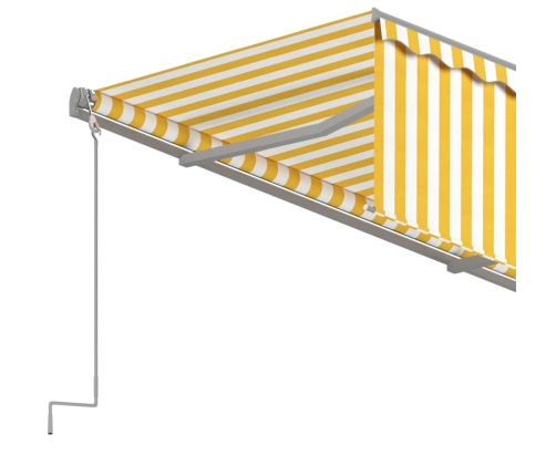 Toldo automático retráctil con persiana amarillo blanco 3x2,5m