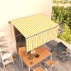 Toldo automático retráctil con persiana amarillo blanco 3x2,5m