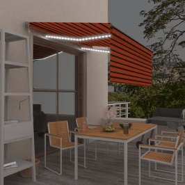 Toldo automático con persiana, LED y sensor de viento 3,5x2,5 m