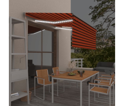 Toldo automático con persiana, LED y sensor de viento 3,5x2,5 m