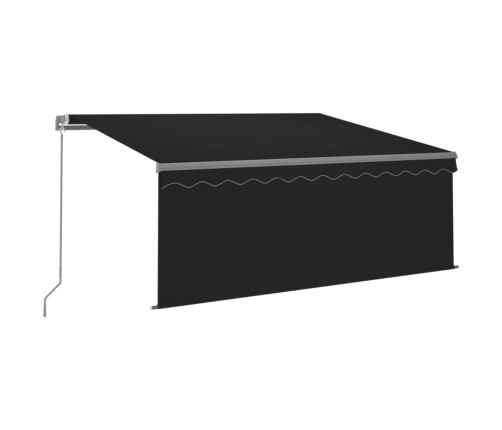 Toldo retráctil manual con persiana y LED antracita 3,5x2,5 m