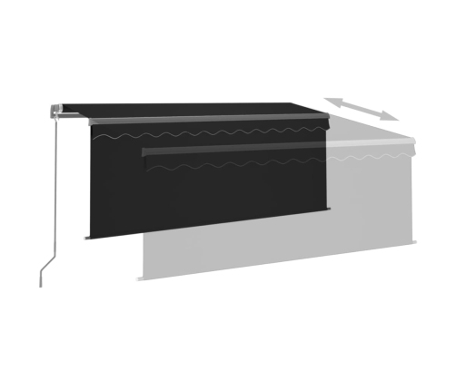 Toldo retráctil manual con persiana y LED antracita 3,5x2,5 m