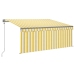 Toldo automático persiana LED sensor viento amarillo 3,5x2,5 m