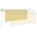 Toldo automático persiana LED sensor viento amarillo 3,5x2,5 m