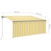 Toldo automático persiana LED sensor viento amarillo 3,5x2,5 m