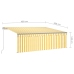 Toldo retráctil manual con persiana amarillo y blanco 4x3 m