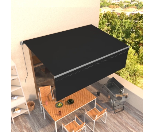 Toldo retráctil manual con persiana antracita 4x3 m