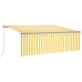 Toldo manual retráctil con persiana y LED amarillo blanco 4x3 m