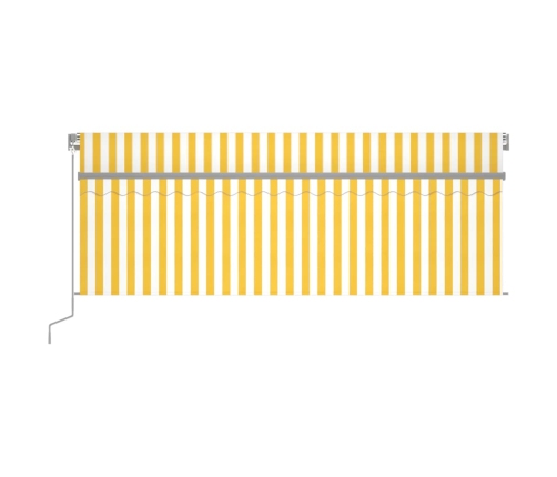 Toldo manual retráctil con persiana y LED amarillo blanco 4x3 m