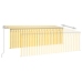 Toldo manual retráctil con persiana y LED amarillo blanco 4x3 m