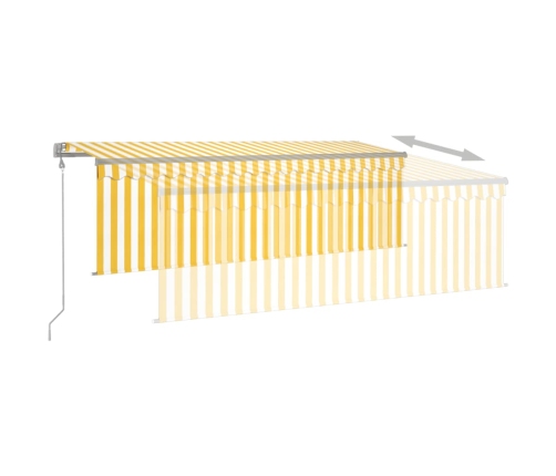 Toldo automático retráctil con persiana amarillo blanco 4x3 m