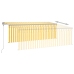 Toldo automático retráctil con persiana amarillo blanco 4x3 m