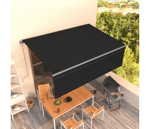 Toldo automático retráctil con persiana gris antracita 4x3 m