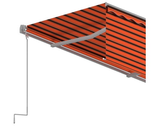 Toldo automático retráctil con persiana 4x3 m naranja y marrón