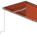 Toldo automático retráctil con persiana 4x3 m naranja y marrón