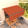 Toldo automático retráctil con persiana 4x3 m naranja y marrón