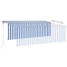 Toldo automático persiana LED sensor de viento azul blanco 4x3m