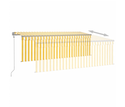 Toldo automático persiana LED sensor de viento amarillo 4x3m