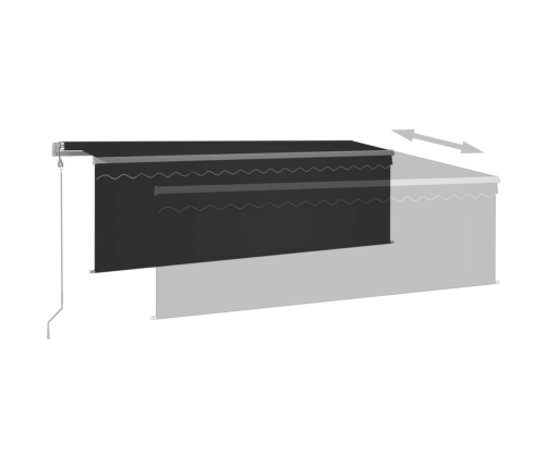 Toldo automático persiana LED sensor viento gris antracita 4x3m