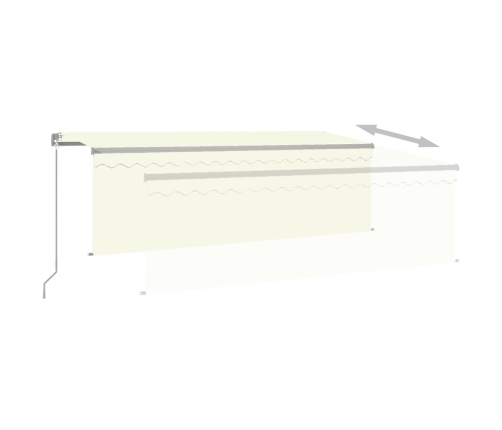 Toldo manual retráctil con persiana y LEDs 4,5x3 m color crema