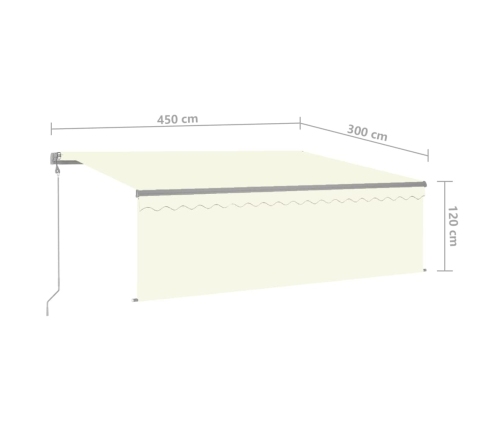 Toldo retráctil automático con persiana 4,5x3 m color crema