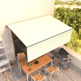 Toldo retráctil automático con persiana 4,5x3 m color crema