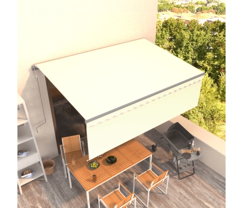 Toldo retráctil automático con persiana 4,5x3 m color crema