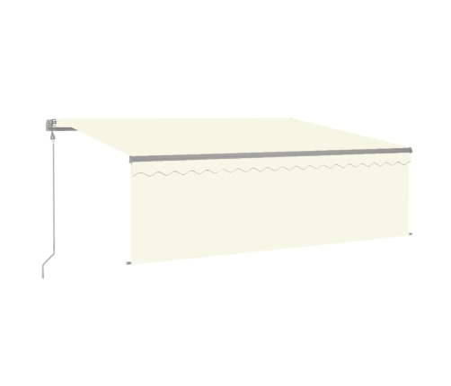 Toldo automático persiana LED sensor de viento crema 4,5x3 m