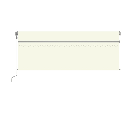 Toldo automático persiana LED sensor de viento crema 4,5x3 m