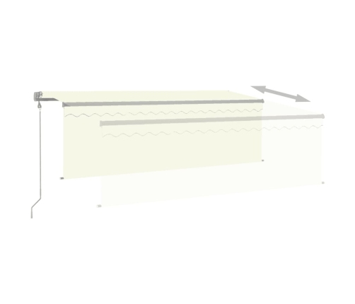 Toldo automático persiana LED sensor de viento crema 4,5x3 m