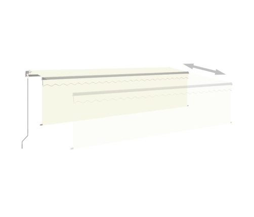 Toldo retráctil manual con persiana crema 5x3 m