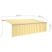 Toldo retráctil manual con persiana amarillo y blanco 5x3 m